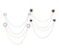 TOYANDONA 4 Pinzas para Cárdigan con Cadena de Aleación, Fáciles de Poner y Quitar, Que Previenen Miradas, Ideales para Suéteres y Trajes en Fiestas o Bodas