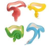 TOYANDONA 4 pulseras de serpiente de simulación - Juguetes realistas de serpiente para el Día de los Inocentes - Accesorios de broma con animales artificiales - Figuras de animales falsos y