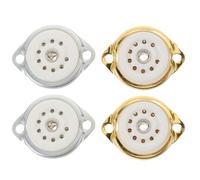 TOYANDONA 4 Zócalos de Tubo de Cerámica de 9 Pines para Amplificadores, Revestimiento de Estaño y Oro, Resistente a Altas Temperaturas, Casquillos de Repuesto para Tubo de Vacío de