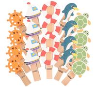 TOYANDONA 40 Mini Pinzas de Madera Temática Náutica Clips Pequeños para Fotos y Ropa Pack 40 Unidades 10 Pcs X 4 Diseño Colorido y Compacto para Decoración Marina