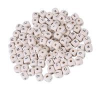 TOYANDONA 400 Cuentas de Madera Letras en Forma de Cubo de 10mm para Proyectos DIY Sostenibles y Fáciles de Hacer Manualidades y Pulseras Varios estilos