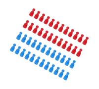 TOYANDONA 48 Piezas Ajedrez de Madera Forma Humana Accesorio para Tablero Vuelo Peones Duraderos para Adultos de Fichas Rojo y Azul