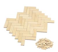 TOYANDONA 48 Piezas de Suelos para Casa de Muñecas en Miniatura, Tablas de Madera de Bambú, Miniaccesorios Autoadhesivos para Casa de Muñecas (marrón Claro)