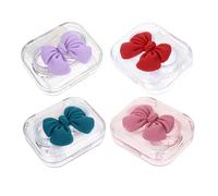 TOYANDONA 4juegos Estuche para Lentillas de Viaje con Diseño Transparente y Tapa Integrada Caja Organizadora para Lentes de Contacto con Cierre Hermético Práctico y Duradero para Uso