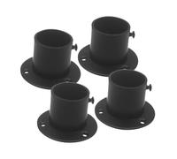 TOYANDONA 4piezas Asiento De Brida De Acero Inoxidable para Soporte De Barra De Cortina De Ducha Diseño De Montaje Lateral para Baño y Armario