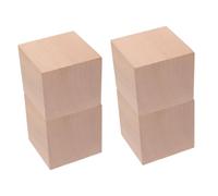 TOYANDONA 4piezas Bloques De Madera Natural Cubos De Madera Sin Terminar para Manualidades y Educación Matemática para Desarrollo Infantil y Proyectos