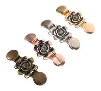 TOYANDONA 4piezas Broche de Rosa Vintage Pinzas para Bufandas Hebillas para Chal Pinzas para Suéteres Cadena para Ropa de Mujer Camisa Chal Abrigo Moda