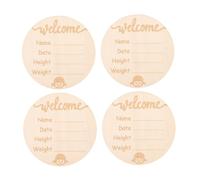 TOYANDONA 4piezas Cartel De Anuncio De Nacimiento De Madera Para Signo De Nombre Personalizado Para Fotos De Recién Nacidos Decoración Para Guardería y Hospital De Niña