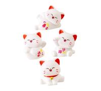 TOYANDONA 4piezas Figuras De Gatos Miniatura De Muñeca del Gato Suerte para Decorar El Jardín Adornos Miniatura Pequeñas Estatuas De Jardín