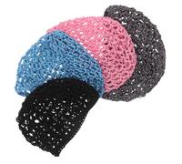 TOYANDONA 4piezas Gorro de Malla Calada para Mujer Gorro Crochet Suave Cubremoño para Dormir para Festivales de Ballet y Cosplay