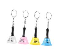 TOYANDONA 4piezas Juguetes Sonajeros Llaveros Campana de Mano Letras Inglesas Colgante de Llave de Campana Decorativa Decoración de Navidad