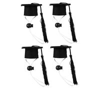 TOYANDONA 4piezas Sombrero De Doctor De Muñeca para Mini Mascotas con Borlas Accesorios De Graduación para Fiestas De Despedida Escuela Mini Material De