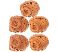 TOYANDONA 5 Cuentas Talladas Intrincadamente en Hueso de Melocotón Diseño de Elefante Único, para Hacer Pulseras DIY y Colección de Joyería, Pack de 5 Piezas