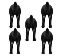 TOYANDONA 5 Ganchos Adhesivos para Pared sin Taladro Diseño Color Negro Perchas de ABS Resistentes para Toallas Ropa y Bolsos Uso Baño Cocina y Vestidor