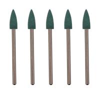TOYANDONA 5 Piezas Cabezas de Tallado, Cabezales de Pulido de Goma Verde de Silicona, 4mm, Vástagos de 2,35mm, para Metal y Acero Inoxidable, poco Polvo y Resistentes al Óxido