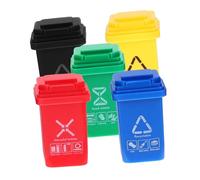 TOYANDONA 5 Piezas Mini Cubo Basura para Casita de Muñecas Juego de Decorativo para Escritorio y Mini Accesorios Miniatura y Funcionales