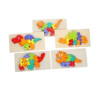 TOYANDONA 5 Piezas Puzzle de Madera para Montessori Dinosaurios Educativos Juguetes de Aprendizaje para Bebés Que Mejoran Coordinación y Habilidades Cognitivas