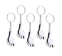 TOYANDONA 5 unidades de pequeños pies llaveros bolsa huella colgante mochila huella llavero forma de pie llavero bolsa colgante