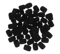 TOYANDONA 50 Fundas de Espuma para Micrófono de Solapa Negro, Paravientos de Alta Densidad, Fácil Instalación y Protección para Micrófono de Auriculares en Discursos Formales