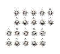 TOYANDONA 50 Piezas Colgantes Medalla Sol de Aleación Color Plata Antigua 17x13 Mm para Joyería DIY, Charms Artesanales para Pulseras, Collares y Manualidades