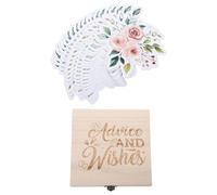 TOYANDONA 50 Tarjetas de Predicción y Consejos para Shower, Caja de Madera Interactiva con Sugerencias de Nombres para Bebés, Juegos para Recién Nacidos, Recuerdos para Padres Primerizos