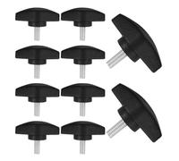 TOYANDONA 50 Tornillos de Plástico en Forma de T para Soporte de Micrófono M5x25-36mm, Perillas Cabeza Moleteada, Cierre Manual sin Herramientas para Grabación y Eventos en Salas