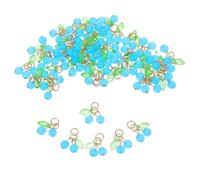 TOYANDONA 50piezas Colgante de Cereza para Manualidades Dijes de Cereza de Plástico para Hacer Pulseras Collares y Llaveros Dijes de Frutas