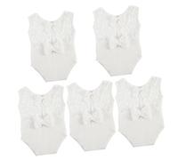 TOYANDONA 5piezas Ropa De Fotografía para Bebés Recién Nacidos Mono De Encaje Sin Mangas Lazo Accesorios para Sesiones De Fotos De Niñas Diseño Delicado y Confortable para Shower