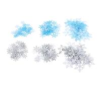 TOYANDONA 6 Bolsas de Confeti de Copos Blancos Navideños de Poliéster Diseño Delicado y Colores Brillantes para Ambientación de Fiestas y Ambiente Festivo