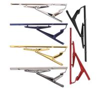 TOYANDONA 6 clips para corbata de hombre: Sujetadores de corbata con espejo, rayas inclinadas, elegantes accesorios para traje - Pinzas minimalistas para para bodas, fiestas y ocasiones formales