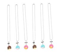 TOYANDONA 6 Collares Delicados de Plástico Colgante de Donut para Amigas, Cómodos y Adorables, Perfectos para Obsequio entre Mejores Amigas