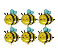 TOYANDONA 6 globos de abeja: globos de aluminio con diseño de abeja para revelar el género del bebé, fiesta de bienvenida al bebé, decoración de cumpleaños y carnaval.