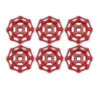 TOYANDONA 6 Manijas de Cierre para Grifo de Agua Rojas de Hierro Fundido Diseño de Fondo Plano Resistencia Baja al Fluido, Accesorio Decorativo para Válvula de Compuerta