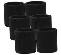 TOYANDONA 6 Muñequeras Para Correr Muñequeras Deportivas Para Adultos Muñequeras Absorbentes De Sudor Para Fútbol Deportes Poliéster Y Algodón Color Negro