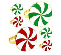 TOYANDONA 6 Piezas Anillos para Servilletas de Metal Forma de Reutilizables Resistentes y Decorativos para Fiestas Navideñas de Unidades Rojo y Verde para Cenas Festivas