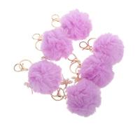 TOYANDONA 6 Piezas de Ballet con Pom Pom de Peluche para Mujeres Adorable Fluffy con Rhinestones Accesorio de Bolsa y Mochila Charm de Pompón Falso para Niñas y Adultos