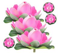 TOYANDONA 6 Piezas Flor de Loto Flotante Artificial Rosa de Espuma, 10 CM | Decoración para Estanque y Pecera, Planta Simulada de Superficie, Adorno Exterior sin Mantenimiento