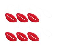 TOYANDONA 6 Piezas Juguete de Labios Rojos de Vinilo con Cuerda Elástica, | Accesorio Grande y Divertido, para Carnaval y Fiestas de Oficina, Estilo Disfraz Salchicha, Color Rojo