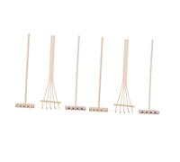 TOYANDONA 6 Piezas Mini Rastrillo de Bambú para Jardín Zen de Mesa Accesorios para Bandeja de Arena Decoración Meditativa para Hogar y Oficina