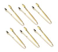 TOYANDONA 6 piezas Pinzas para Azúcar de Acero Inoxidable Dorado de Mini Pinzas Gruesas para Servir Cubitos Resistentes al Calor para Fiestas de Té Bares de Café y Reuniones Casa