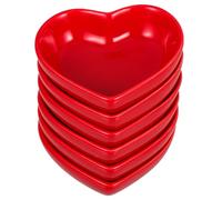 TOYANDONA 6 Piezas Platos Corazón para Salsas y Condimentos Cuencos para Aperitivos y Dips Convenientes Apto Microondas y Lavavajillas para Hogar Restaurantes y Picnic