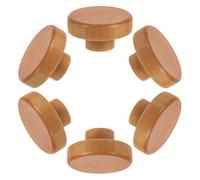 TOYANDONA 6 Pomos de Madera Maciza Fáciles de Instalar Tiradores Redondos Orificio Estilo Rústico y Elegante para Armarios y Cajones para Cocina y Decoración del Hogar