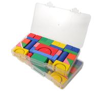 TOYANDONA 68 Piezas de Bloques geométricos 3D de Madera - Juego de Bloques de Madera con Formas geométricas, Juguete Educativo Montessori, de Patrones para niños