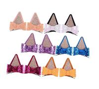 TOYANDONA 6pares Horquilla de Lazo Brillante Purpurina y Moño para Niñas Pinzas Cabello Kawaii Brillo para Fiesta Decoración de Tocados para Dama