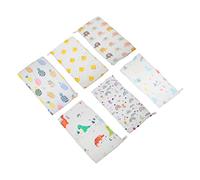 TOYANDONA 6piezas Toalla Estampada Algodón Toallas Faciales Dibujos Animados Saliva Sudor Para Uso Diario Casa Viaje