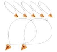 TOYANDONA 7 Collares Colgantes en Aleación de Zinc y Pvc de Pizza Símbolo de Amistad para Mujer Ideales para Fiestas Temáticas de Pizza y Uso Diario