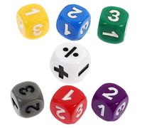 TOYANDONA 7piezas Dados De Matemáticas para Niño Niña De Signos De Cálculo Juguete Educativo De Aprendizaje De Operaciones Aritméticas Dados y Números para Didácticos