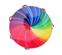 TOYANDONA 8 Pandereta Arcoiris Pandereta De Mano Tambor De Mano Colorido Tambores Musicales Desarrollar Juguete Pandereta Jingles Percusión Manual Educativo La Campana Unica Bambú Niño