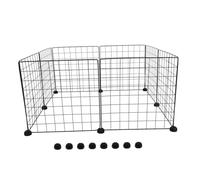 TOYANDONA 8 Piezas Corralito para Pequeños Animales Cercado de Paneles y Hebillas Jaula de Metal Portátil para Conejos Cobayas y Interior Exterior Color Negro