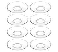 TOYANDONA 8 Piezas Platillos de Vidrio Redondos Transparentes para Taza de Té y Café Platos para Aperitivos y Postres Fáciles de Limpiar Diseño Clásico Elegante para Hogar y Cocina